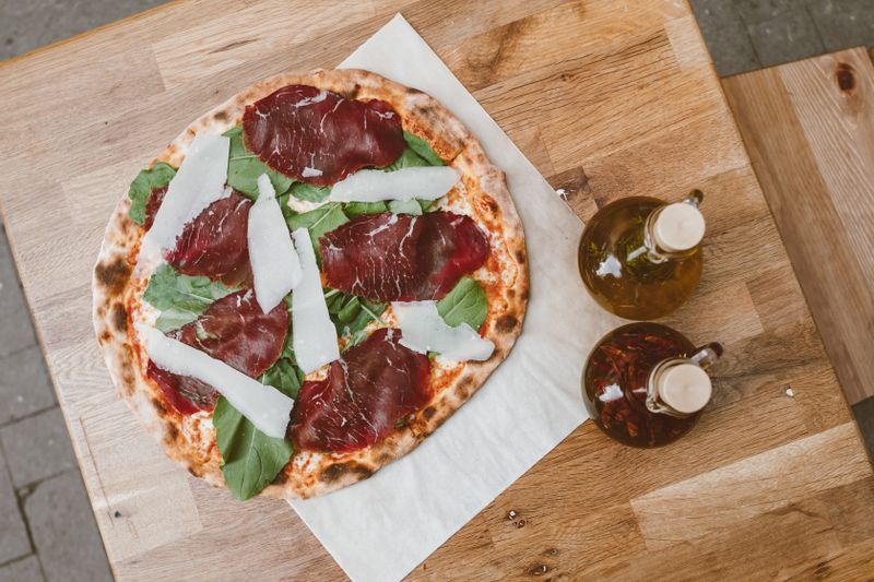 Anthony coal fired pizza with vegetables